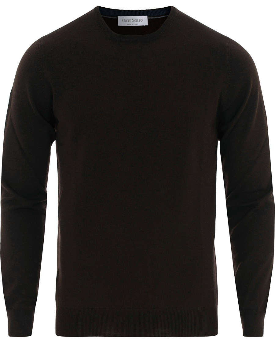 Heren | Truien | Gran Sasso | Merino Fashion Fit Crew Neck Pullover Brown