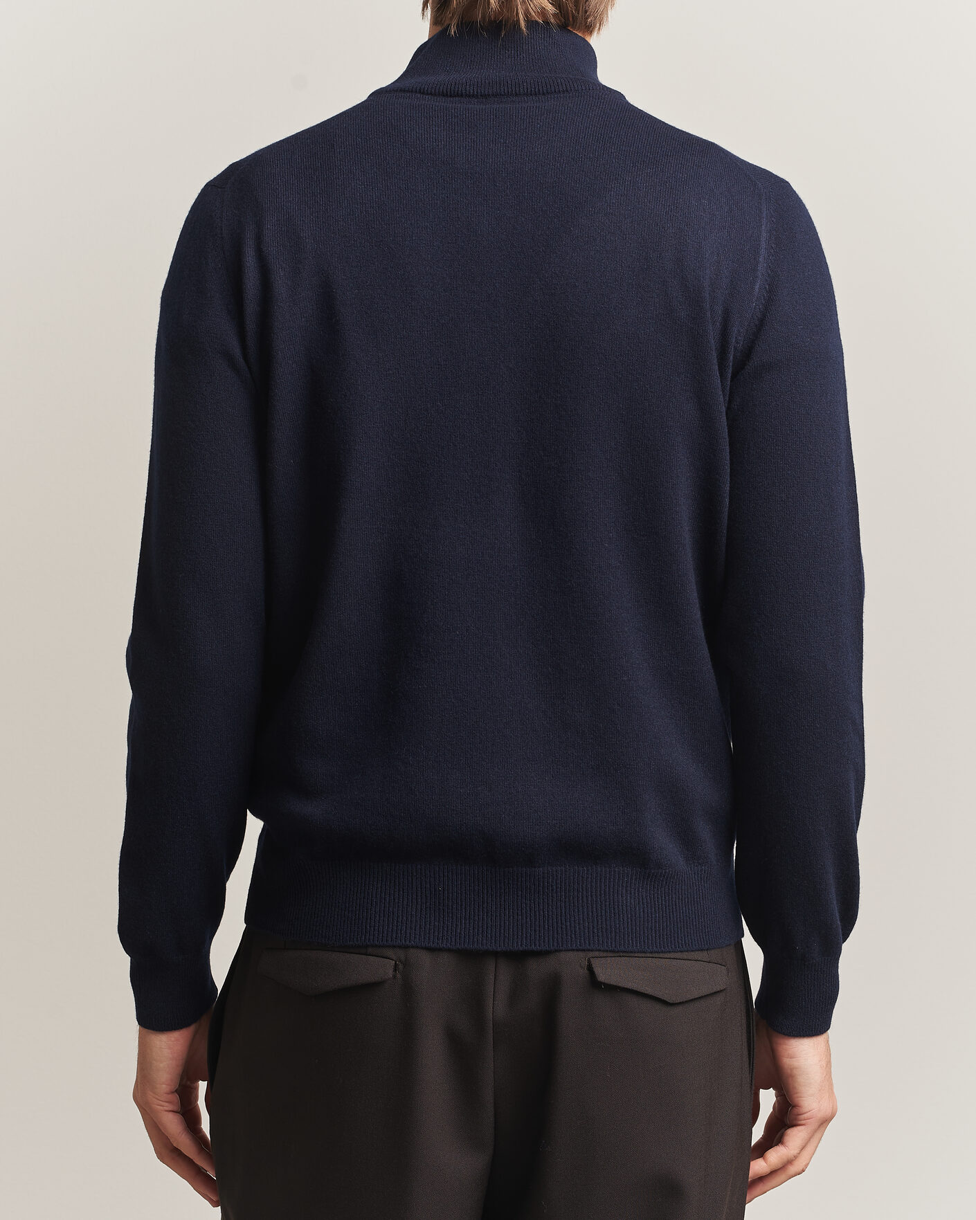 Heren | Truien | Gran Sasso | Wool/Cashmere Half Zip Navy
