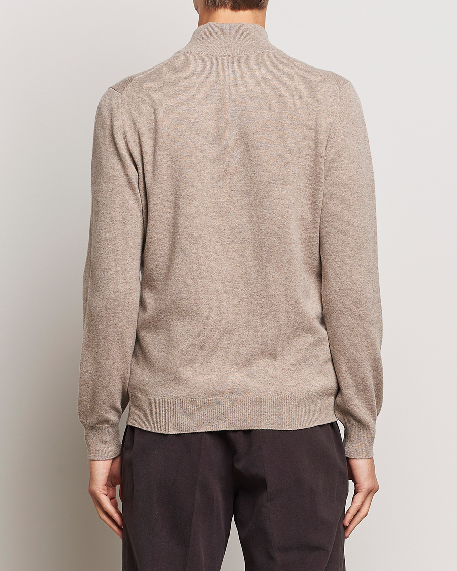 Heren | Truien | Gran Sasso | Wool/Cashmere Half Zip Beige Melange