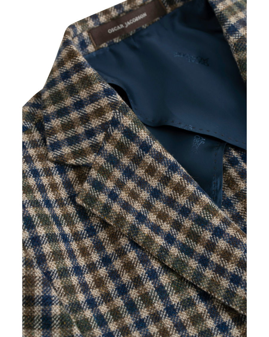 Heren | Blazers | Oscar Jacobson | Einar Checked Patch Pocket Blazer Beige
