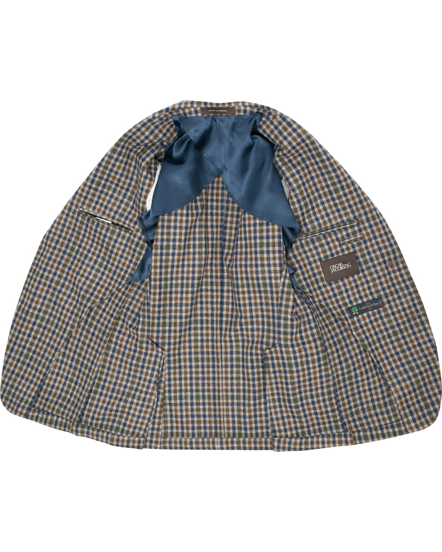 Heren | Blazers | Oscar Jacobson | Einar Checked Patch Pocket Blazer Beige