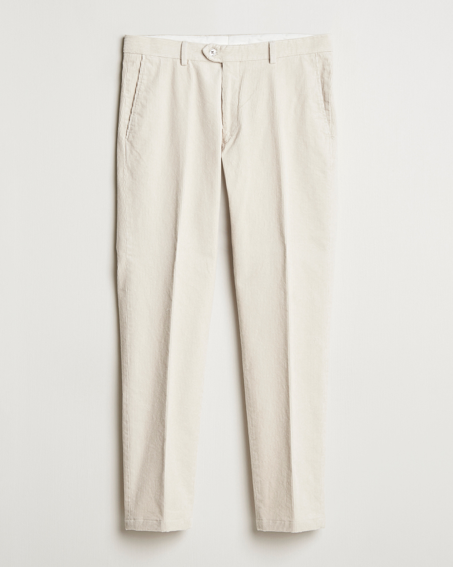 Heren | Broeken | Oscar Jacobson | Denz Corduroy Trousers White