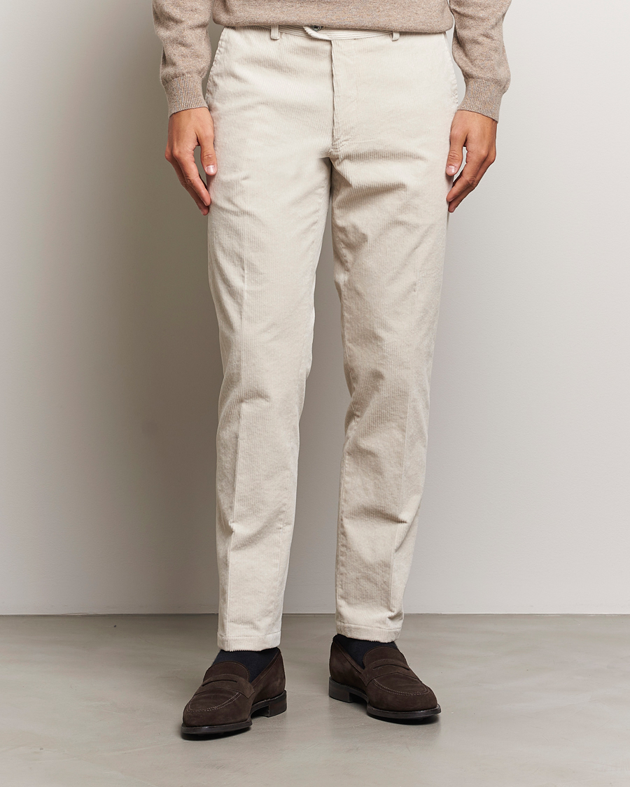 Heren | Broeken | Oscar Jacobson | Denz Corduroy Trousers White