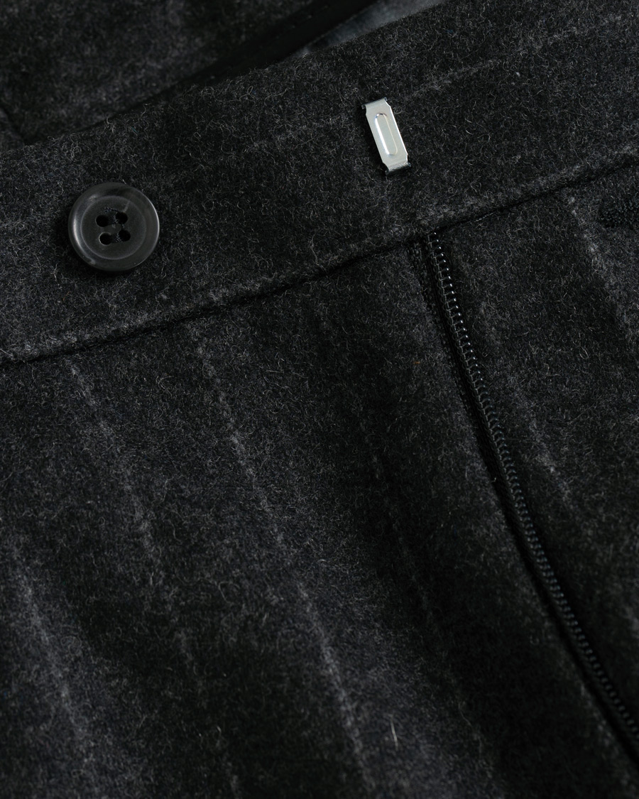 Heren | Broeken | Oscar Jacobson | Nilo Chalkstripe Side Adjuster Trousers Dark Grey
