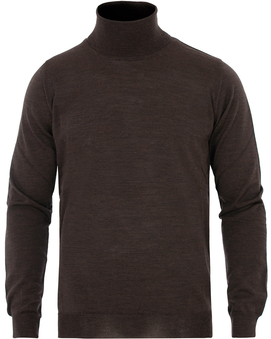 Heren | Truien | Oscar Jacobson | Cole Extra Fine Merino Rollneck Brown