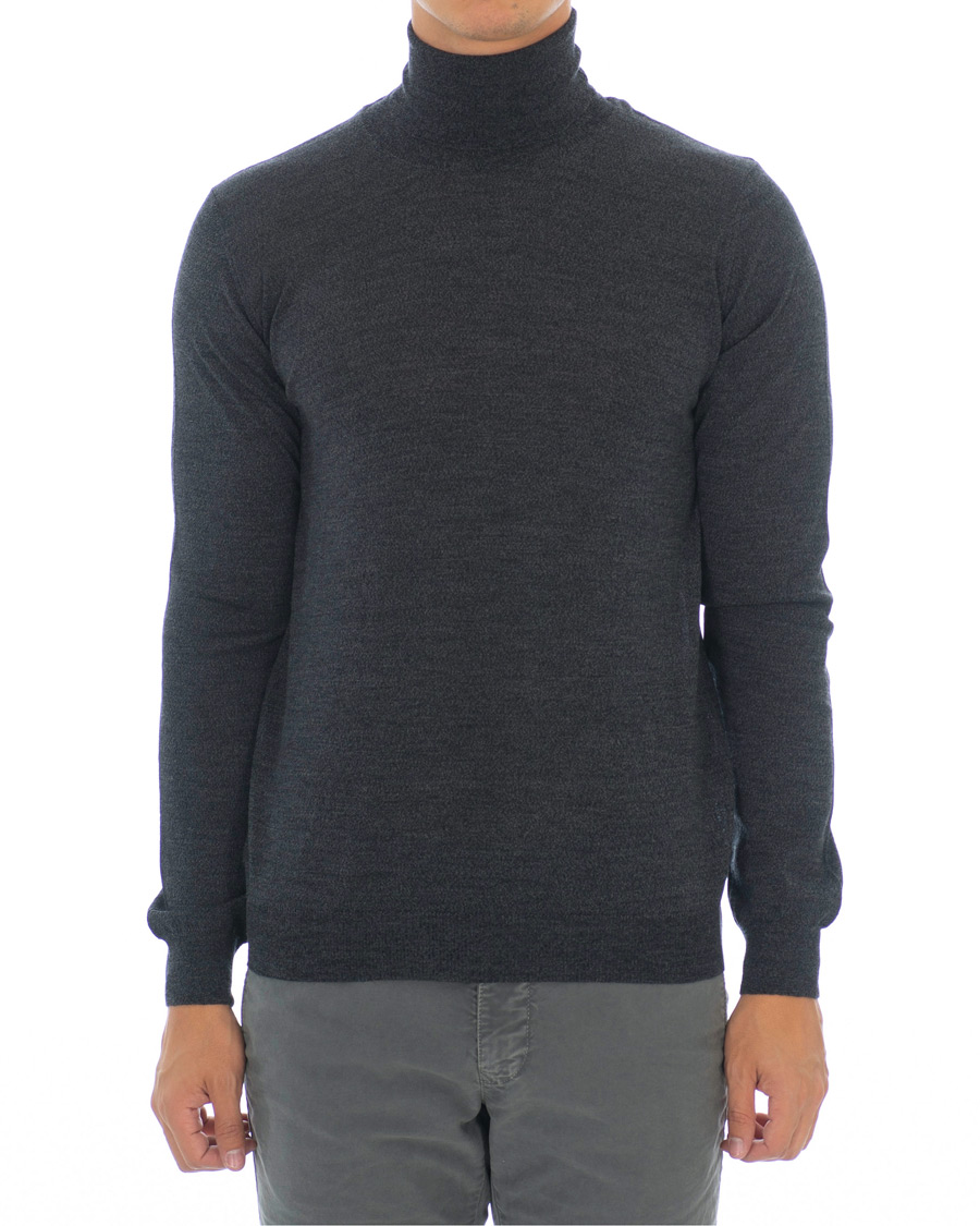 Heren | Truien | Oscar Jacobson | Cole Extra Fine Merino Rollneck Dark Grey