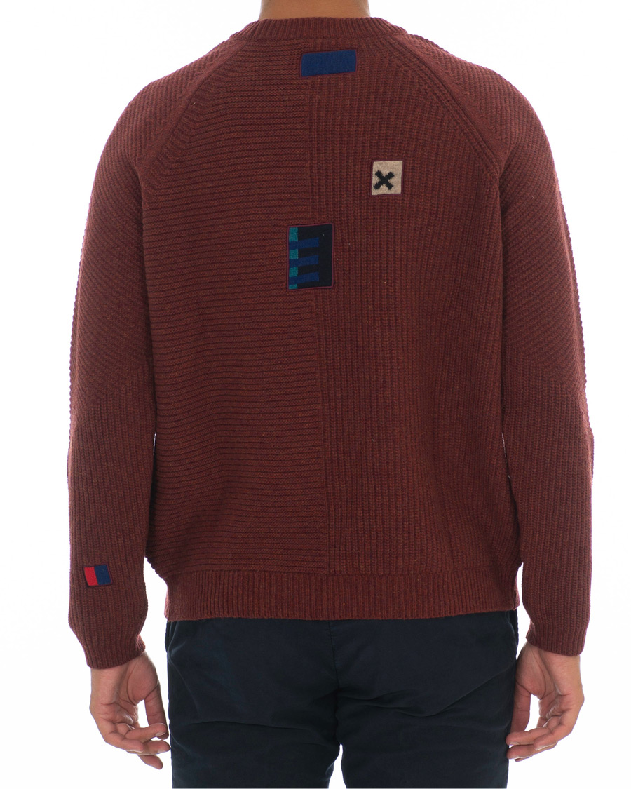 Heren | Truien | PS Paul Smith | Patchwork Knit Sweater Brick/Navy