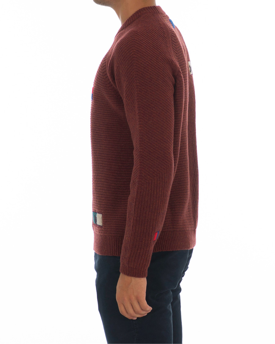 Heren | Truien | PS Paul Smith | Patchwork Knit Sweater Brick/Navy