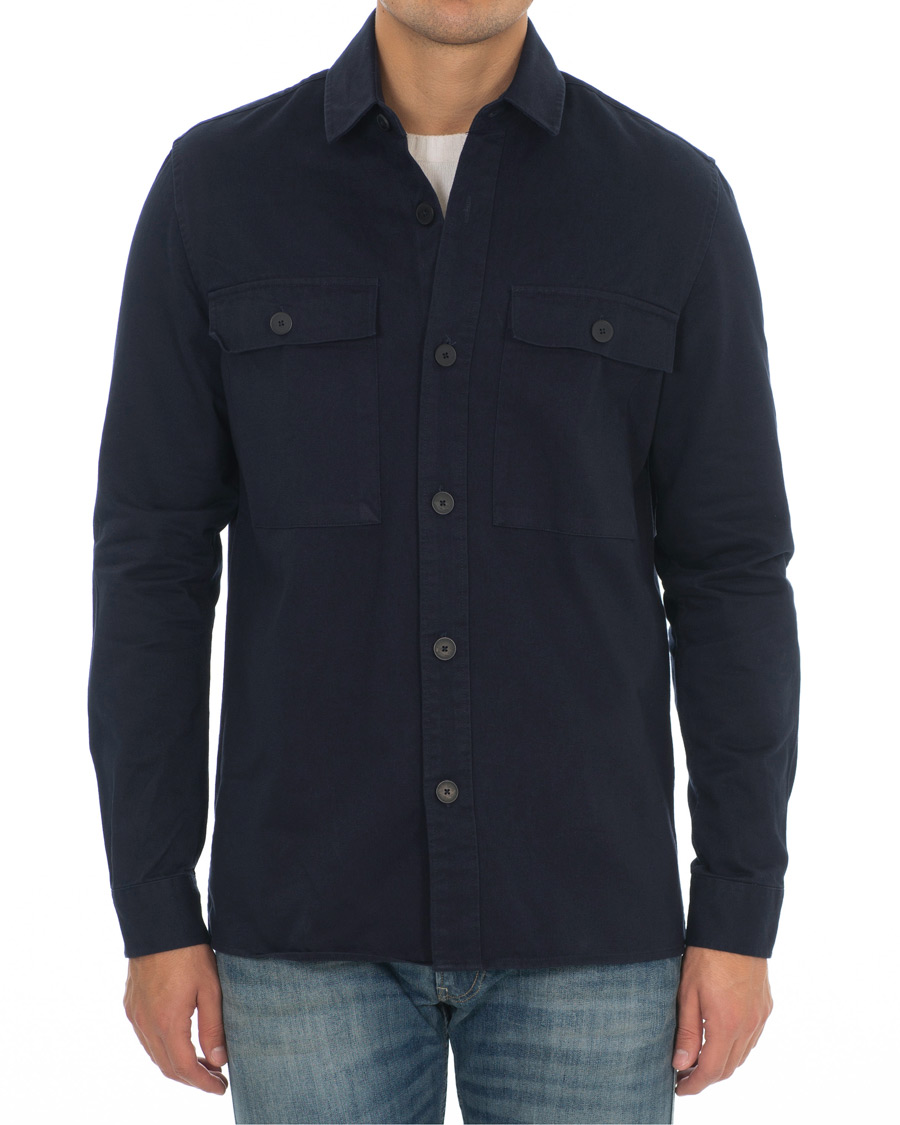 Heren | Overhemden | Samsøe Samsøe | Samsøe & Samsøe Waltones Cotton Overshirt Night Sky