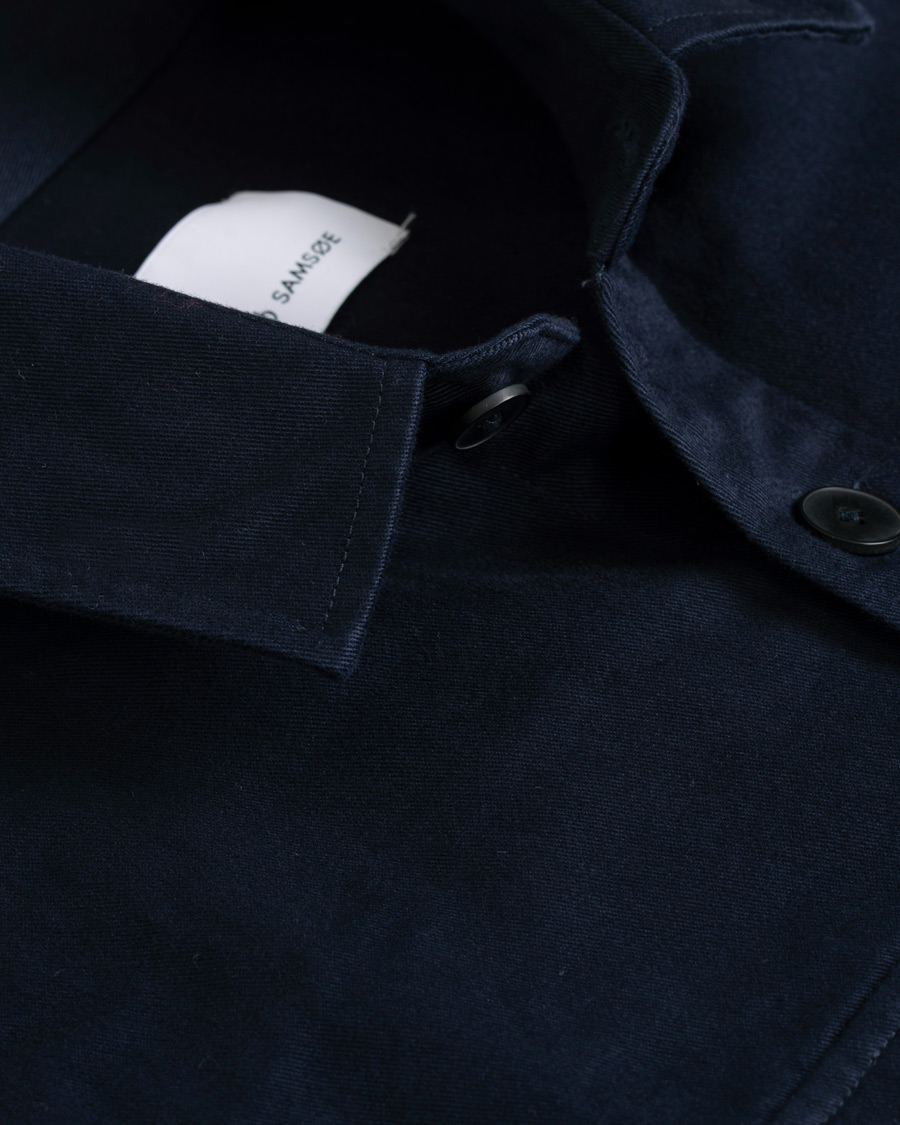 Heren | Overhemden | Samsøe Samsøe | Samsøe & Samsøe Waltones Cotton Overshirt Night Sky