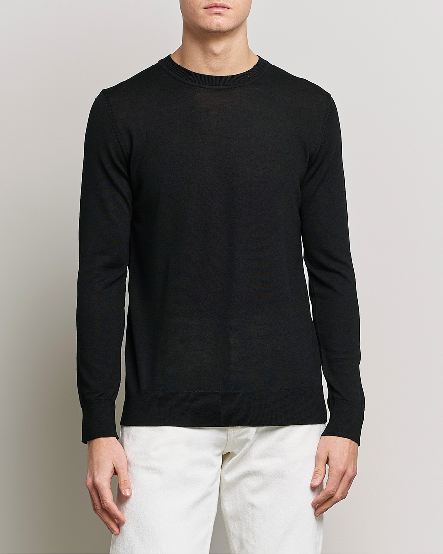 Heren | Truien | Samsøe Samsøe | Flemming Superfine Merino Wool Crew Neck Black