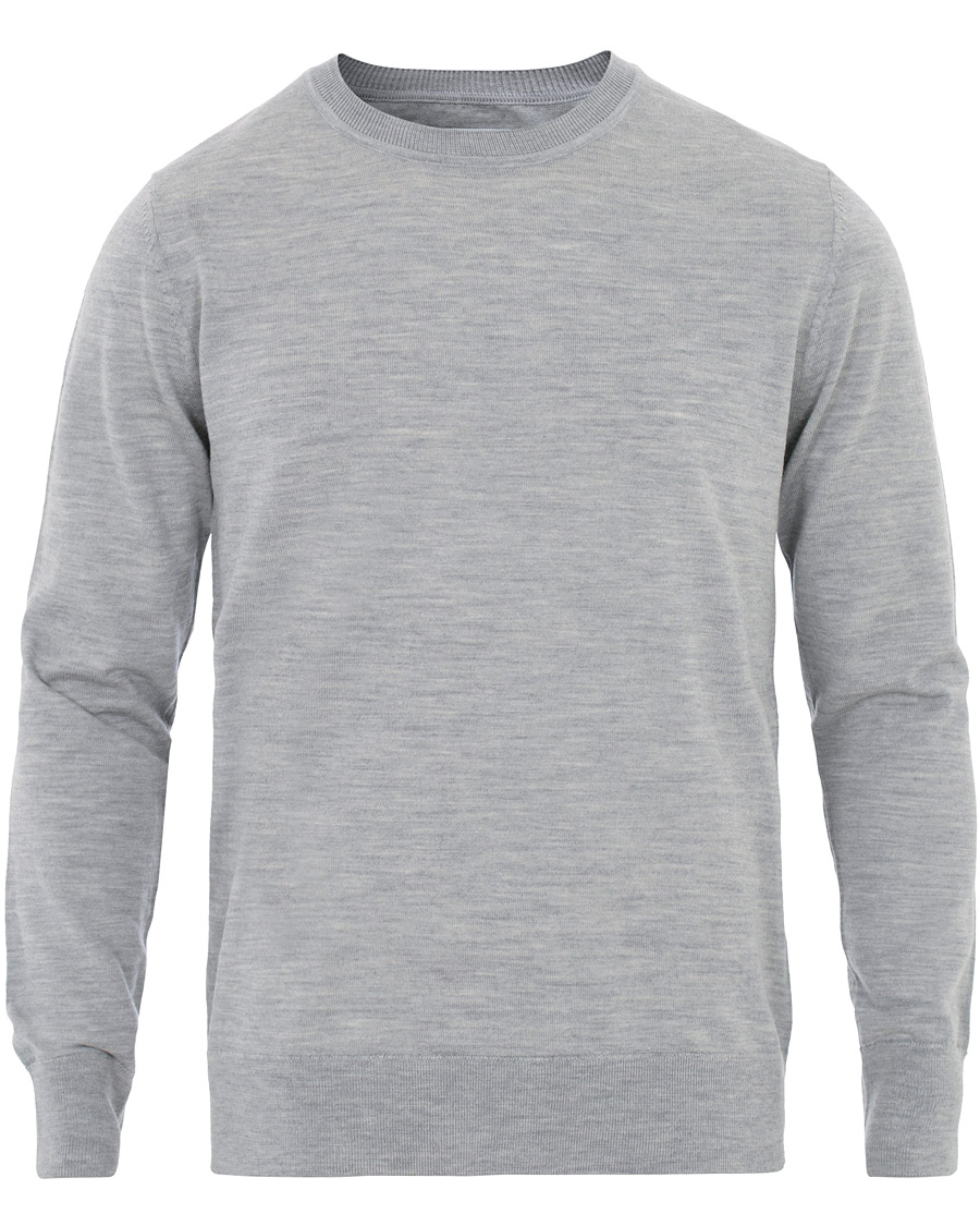 Heren | Truien | Samsøe Samsøe | Samsøe & Samsøe Flemming Superfine Merino Wool Crew Neck Grey Mel