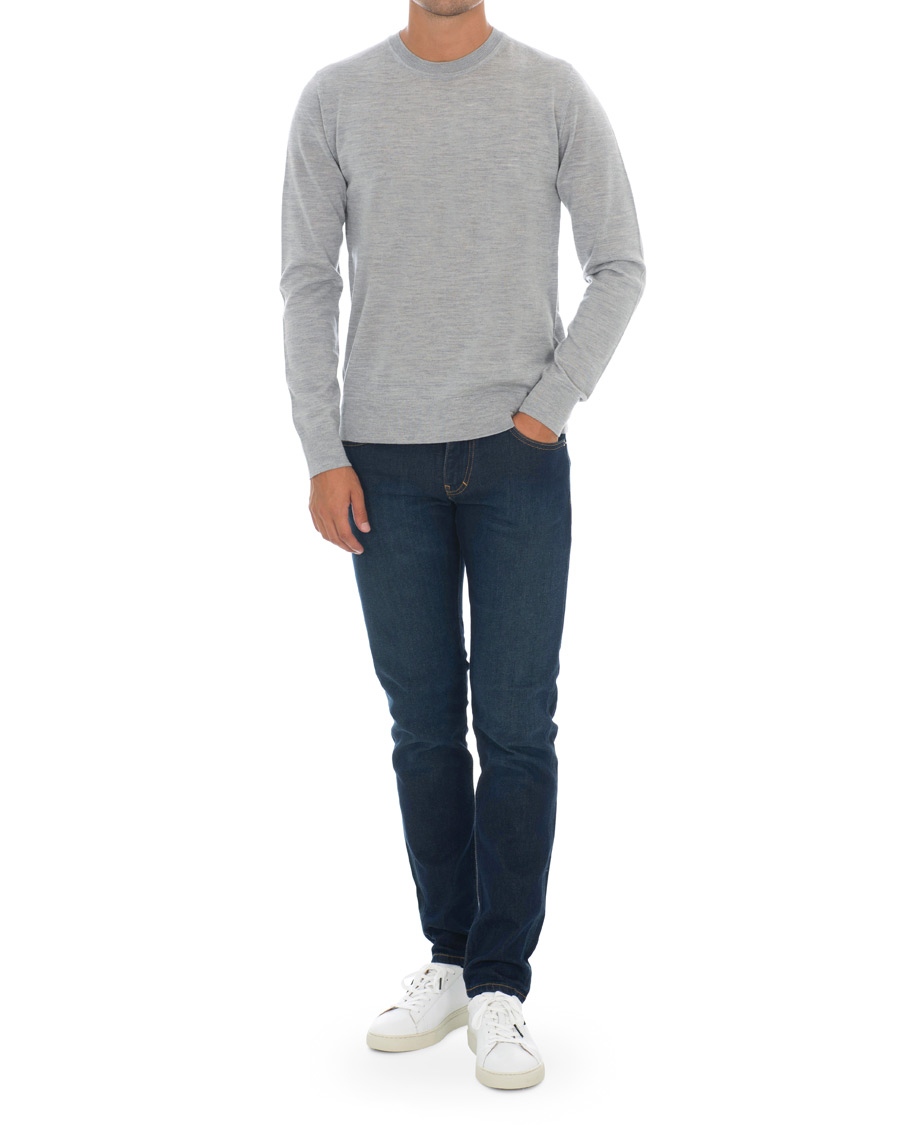 Heren | Truien | Samsøe Samsøe | Samsøe & Samsøe Flemming Superfine Merino Wool Crew Neck Grey Mel