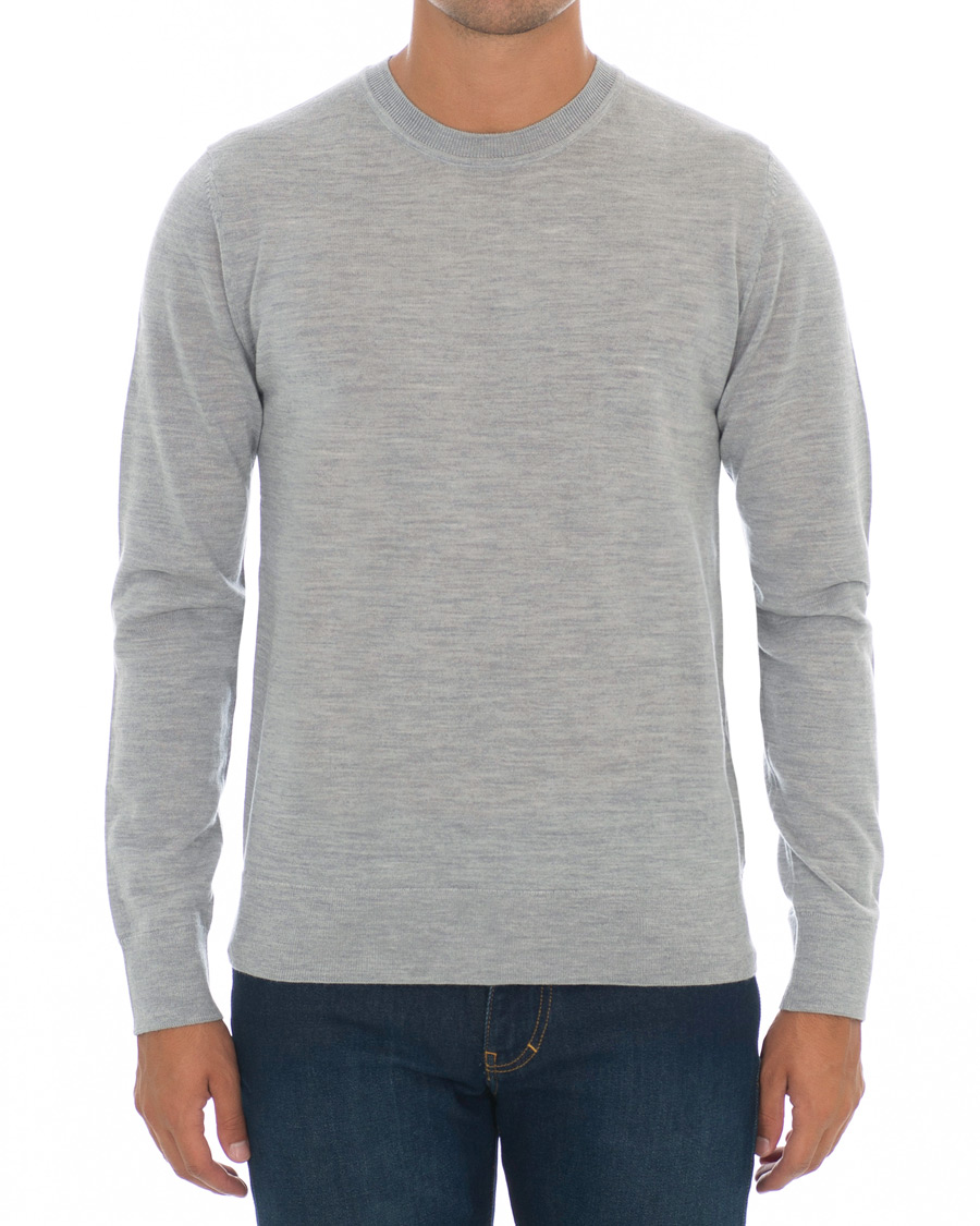 Heren | Truien | Samsøe Samsøe | Samsøe & Samsøe Flemming Superfine Merino Wool Crew Neck Grey Mel