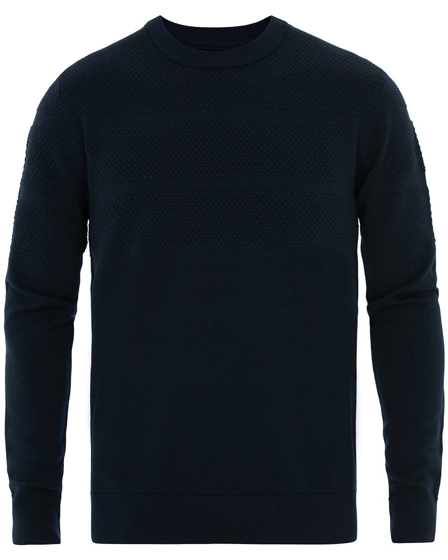 Heren | Truien | Samsøe Samsøe | Samsøe & Samsøe Sei Structured Wool Crew Neck Night Sky