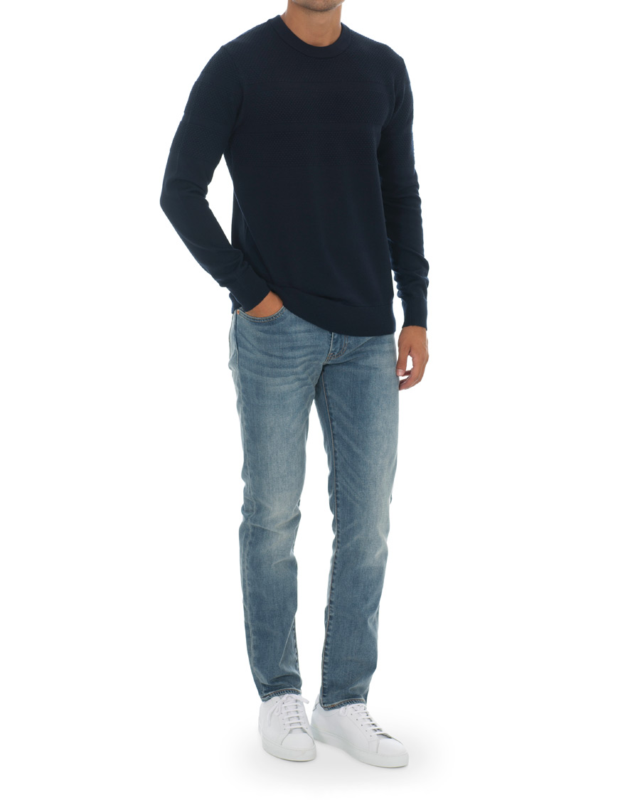 Heren | Truien | Samsøe Samsøe | Samsøe & Samsøe Sei Structured Wool Crew Neck Night Sky
