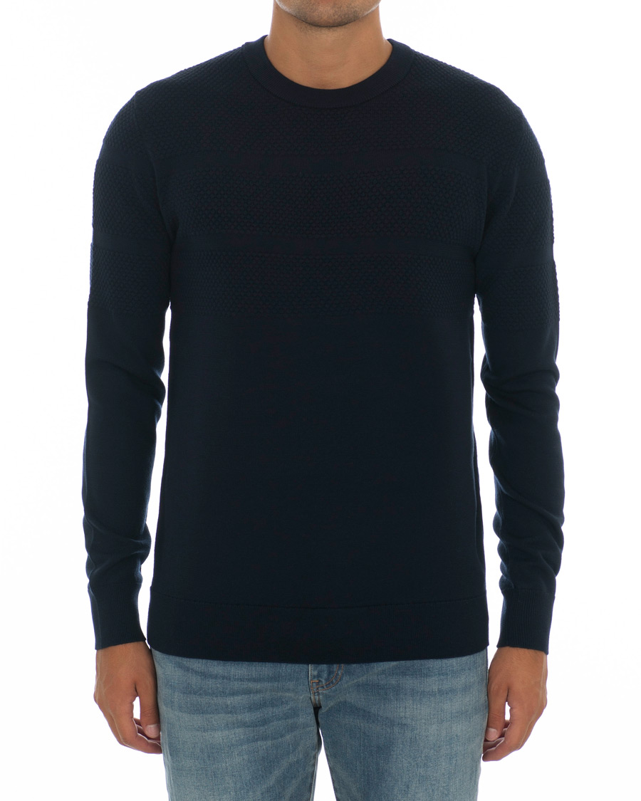Heren | Truien | Samsøe Samsøe | Samsøe & Samsøe Sei Structured Wool Crew Neck Night Sky