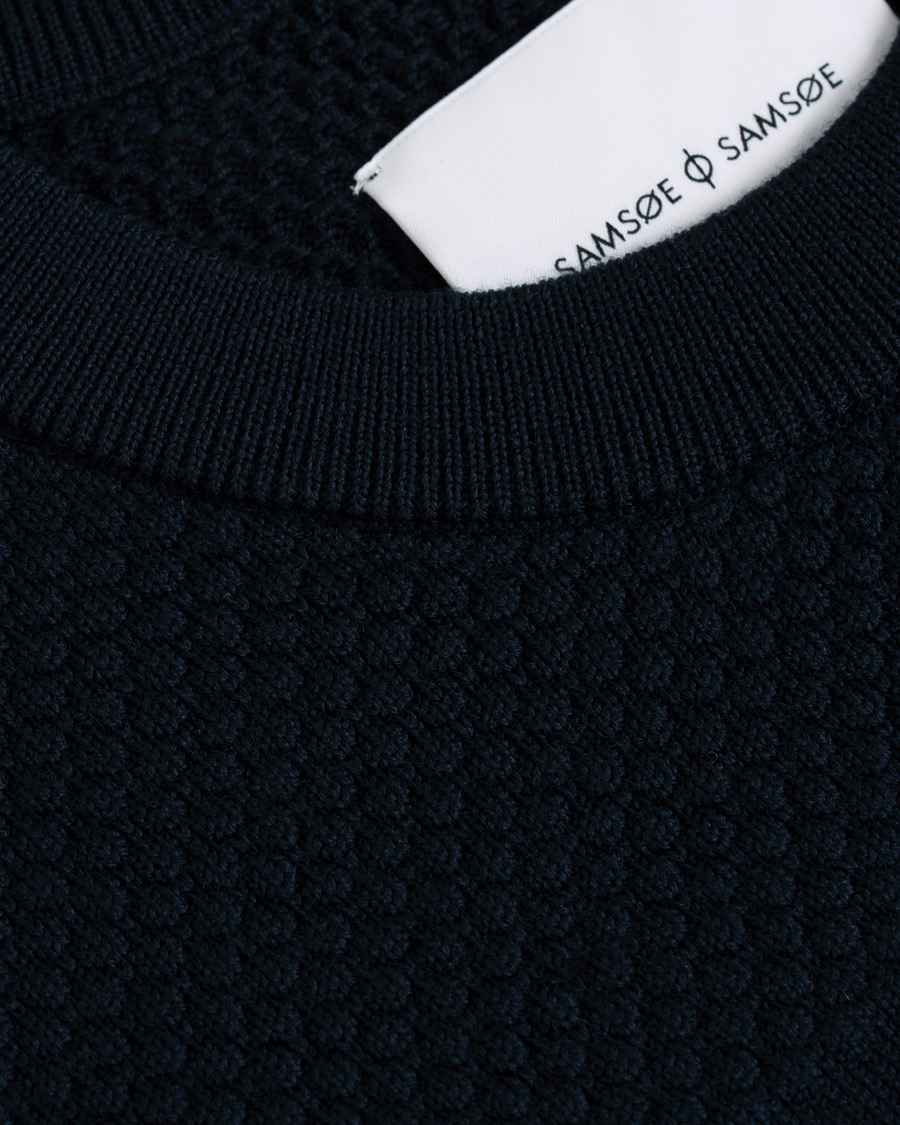 Heren | Truien | Samsøe Samsøe | Samsøe & Samsøe Sei Structured Wool Crew Neck Night Sky