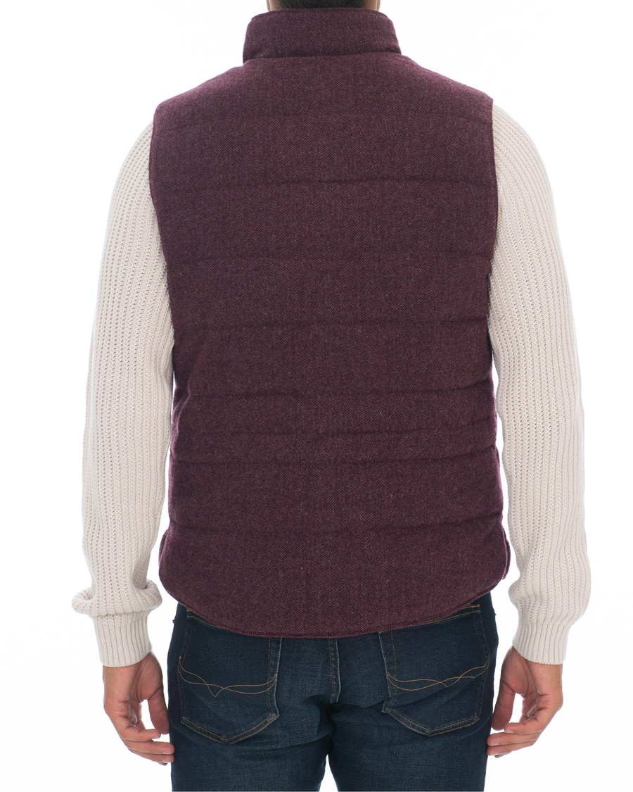 Heren | Jassen | Stenströms | Quilted Herringbone Wool Vest Red