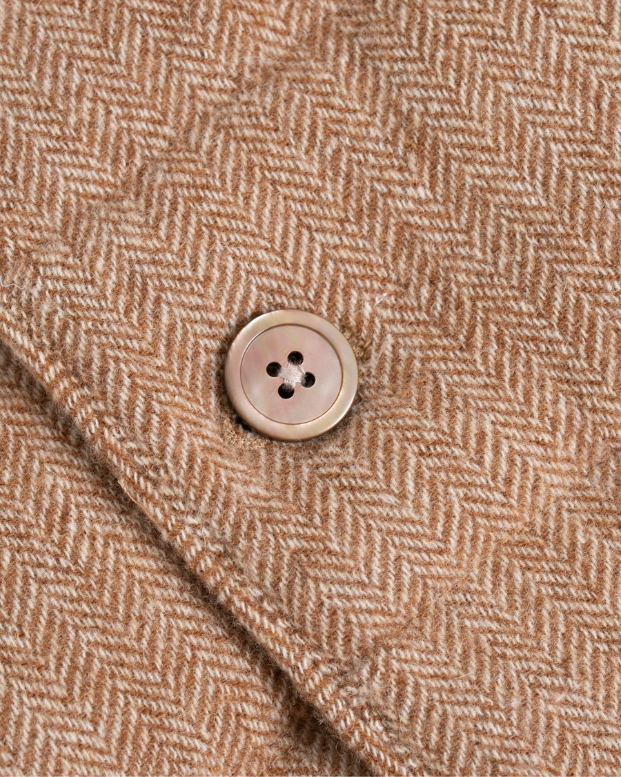 Heren | Jassen | Stenströms | Quilted Herringbone Wool Vest Beige