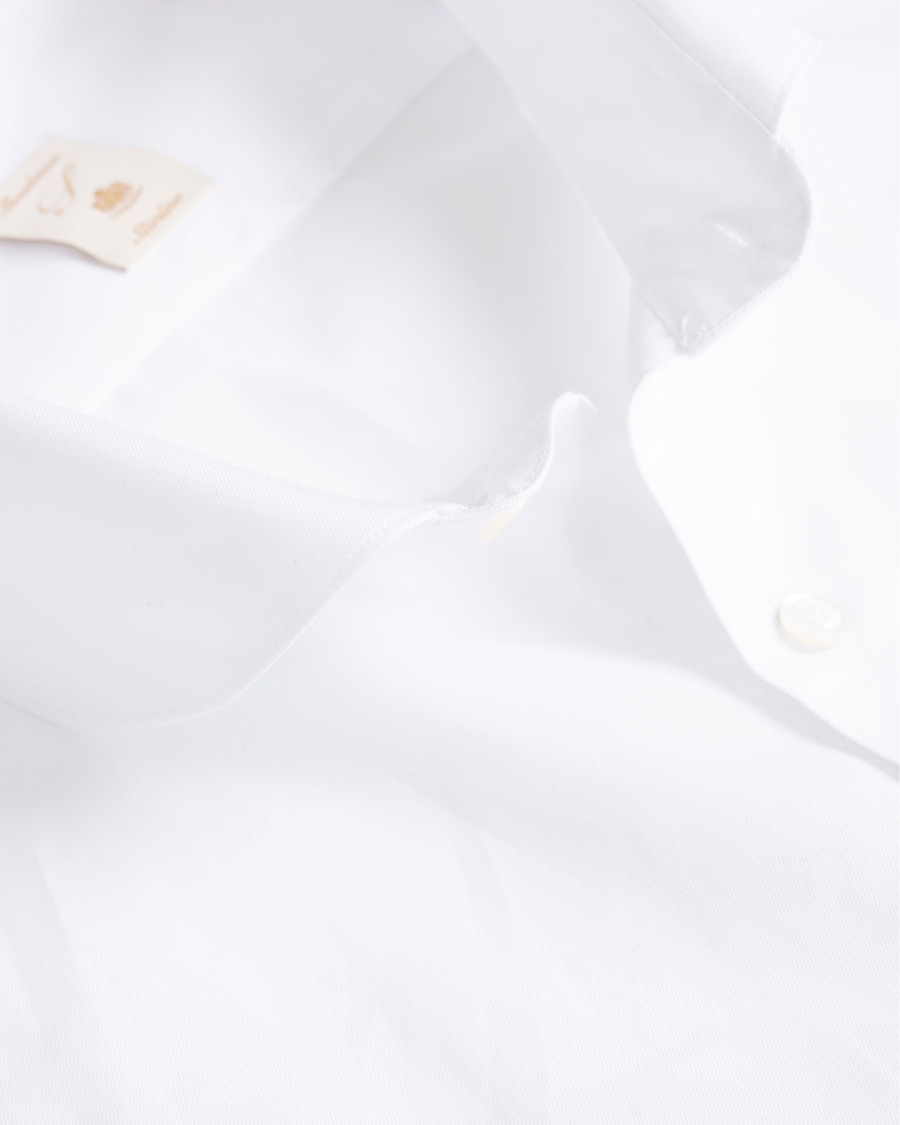 Heren | Overhemden | Stenströms | Slimline Club Collar Shirt White