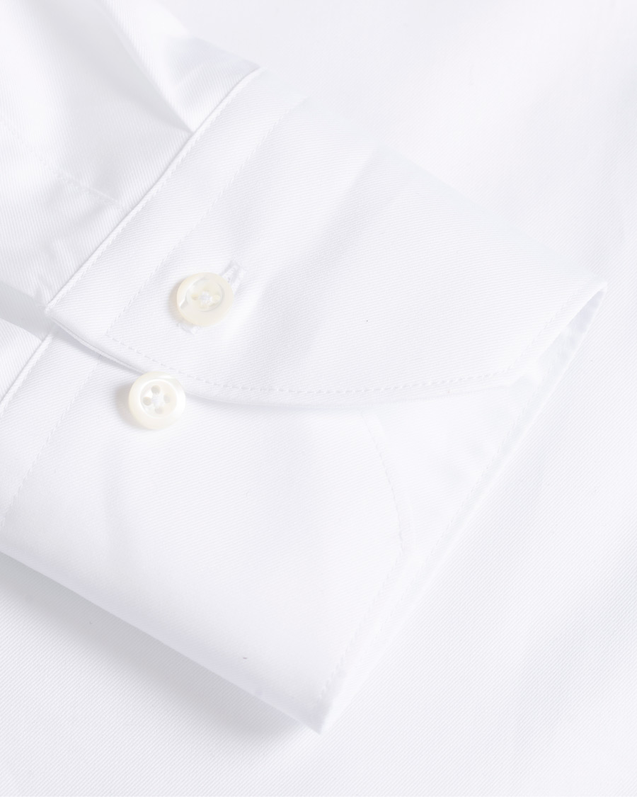 Heren | Overhemden | Stenströms | Slimline Club Collar Shirt White