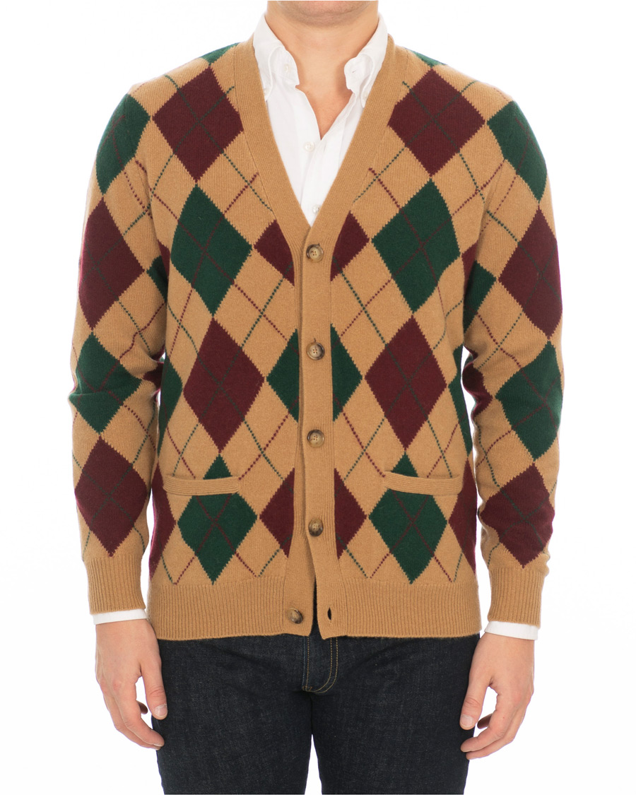 Heren | Truien | Polo Ralph Lauren | Wool/Cashmere Argyle Cardigan Beige