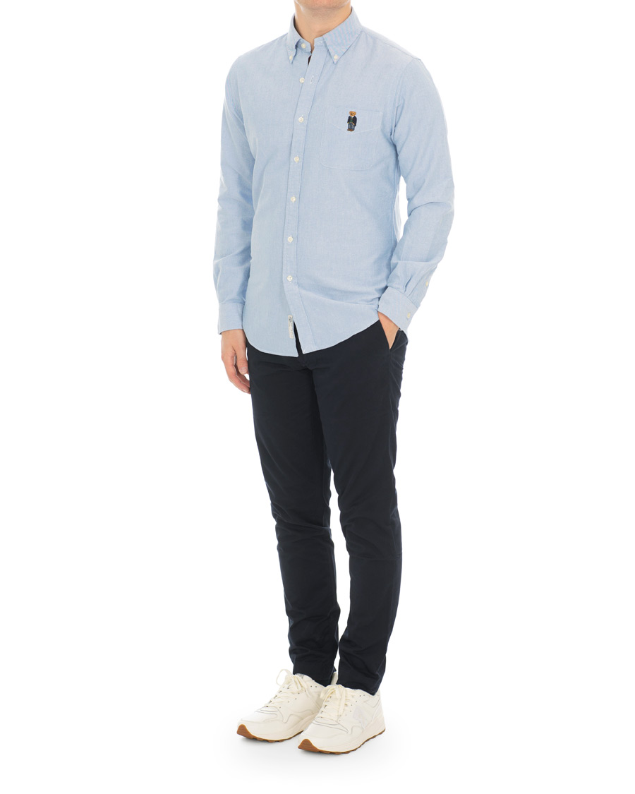 Heren | Overhemden | Polo Ralph Lauren | Slim Fit Oxford Bear Shirt Light Blue