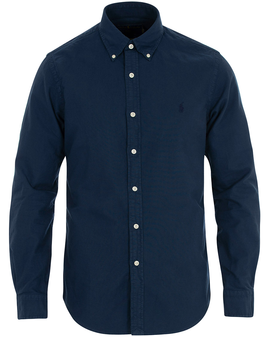 Heren | Overhemden | Polo Ralph Lauren | Slim Fit Garment Dyed Oxford Shirt Newport Navy