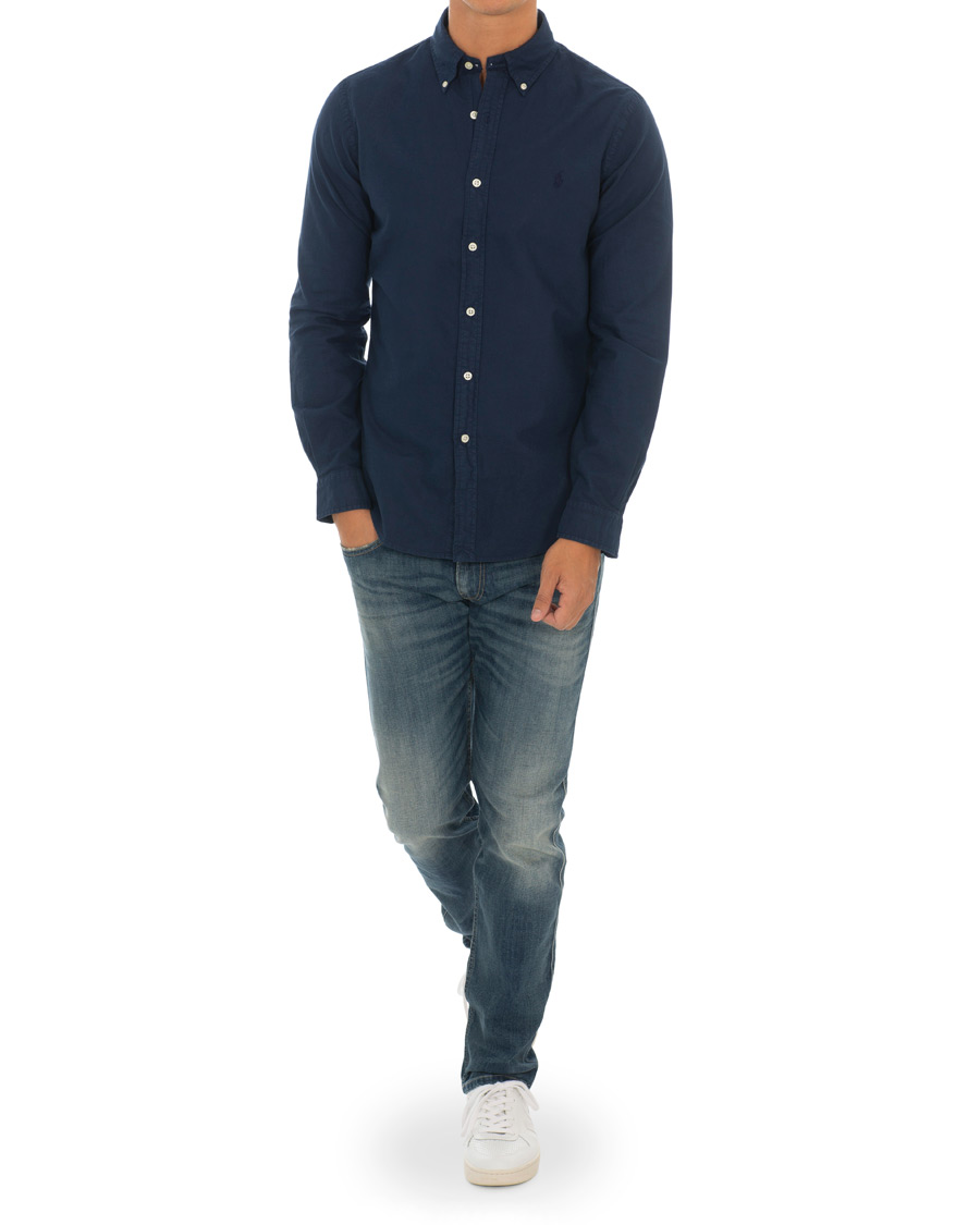 Heren | Overhemden | Polo Ralph Lauren | Slim Fit Garment Dyed Oxford Shirt Newport Navy
