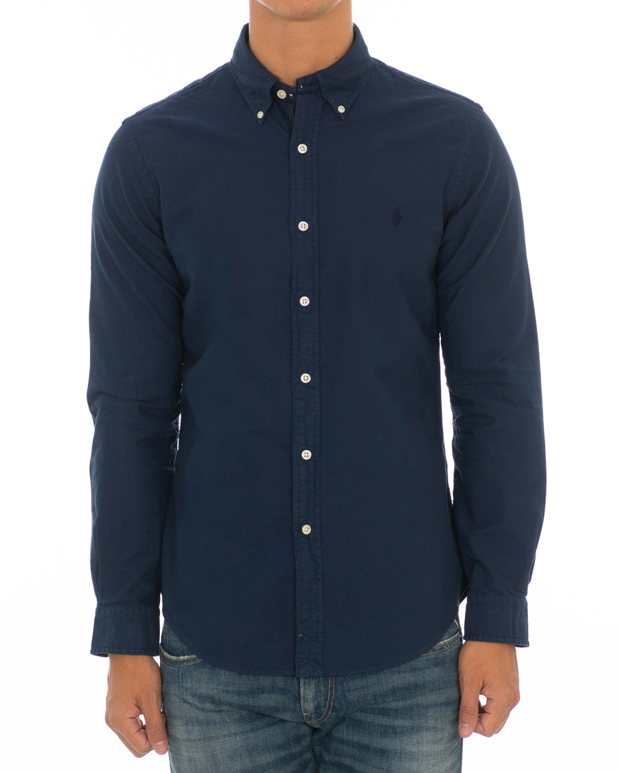 Heren | Overhemden | Polo Ralph Lauren | Slim Fit Garment Dyed Oxford Shirt Newport Navy