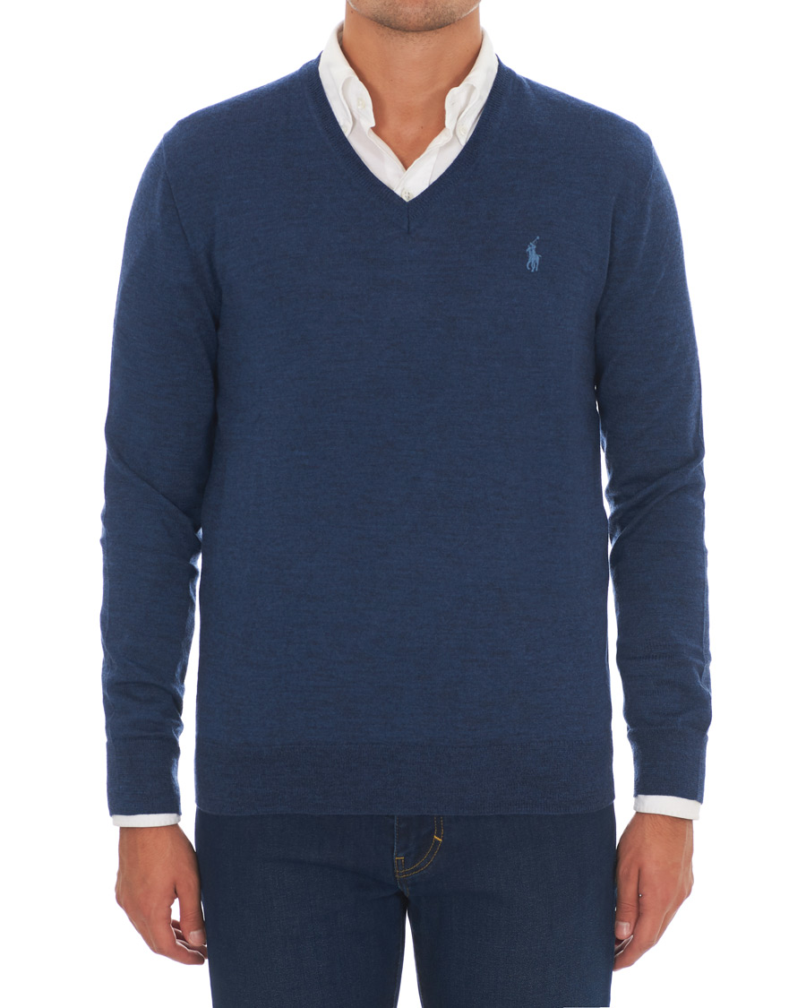 Heren | Truien | Polo Ralph Lauren | Merino V Neck Pullover Blue