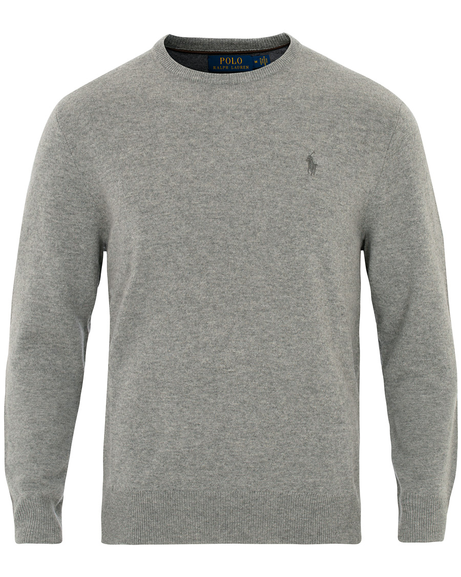 Heren | Truien | Polo Ralph Lauren | Lambswool Crew Neck Pullover Fawn Grey Heather