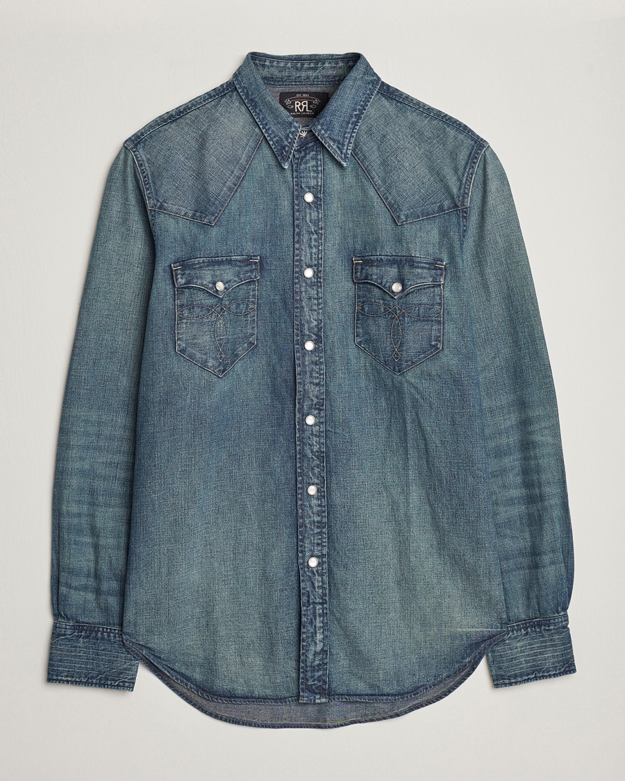 Heren | Overhemden | RRL | Buffalo Western Shirt Dark Wash