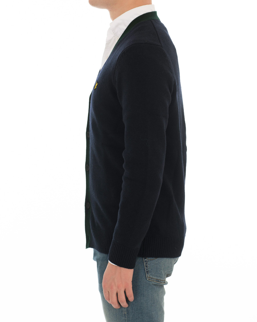 Heren | Truien | Lyle & Scott | Contrast Placket Cardigan Dark Navy