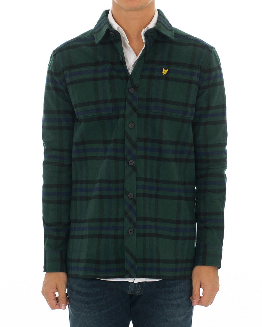 Heren | Overhemden | Lyle & Scott | Tartan Overshirt Jade Green