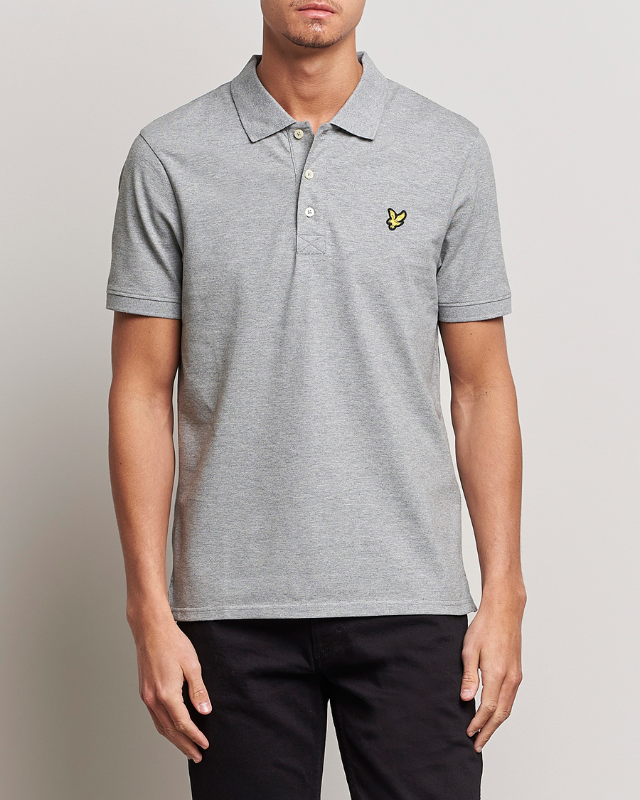 Heren | Poloshirts met korte mouwen | Lyle & Scott | Plain Polo Shirt Mid Grey Marl