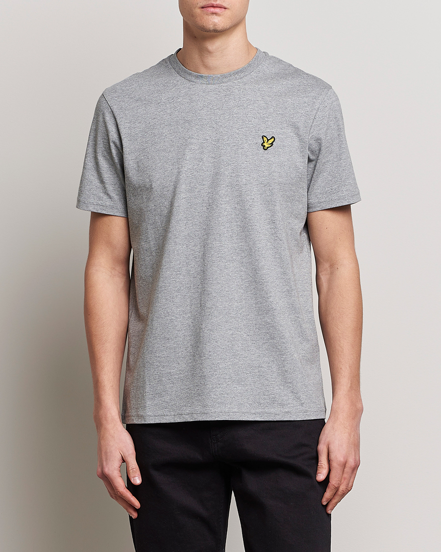 Heren | T-shirts | Lyle & Scott | Crew Neck Organic Cotton T-Shirt Mid Grey Marl