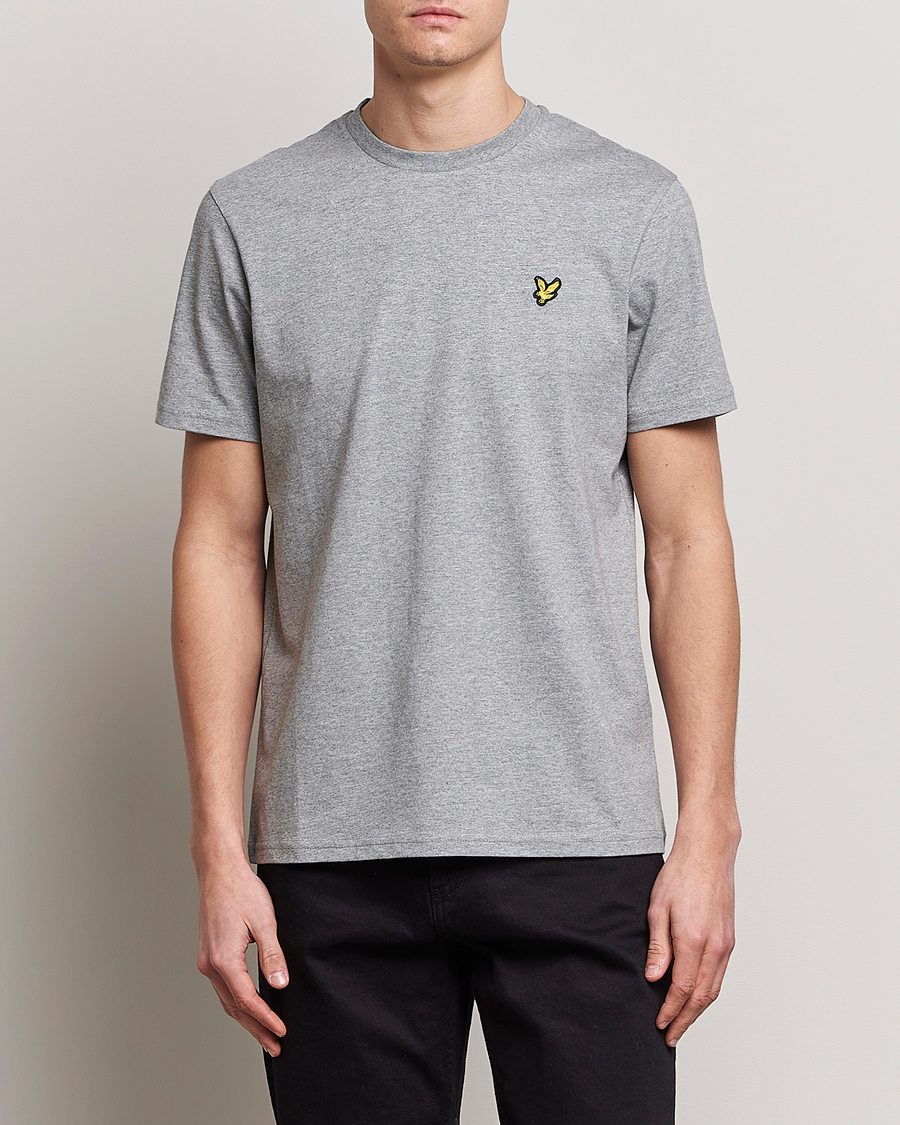 Heren | Lyle & Scott | Lyle & Scott | Crew Neck Organic Cotton T-Shirt Mid Grey Marl