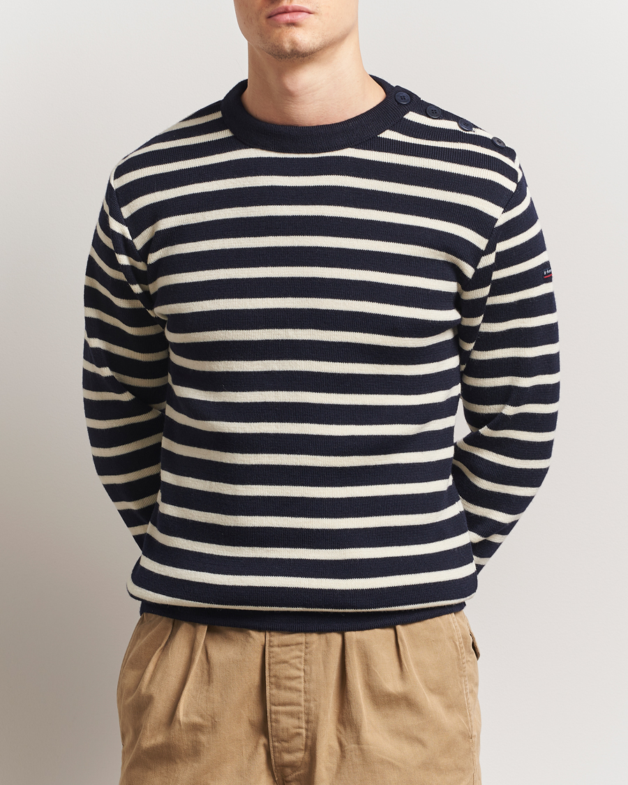 Heren | Truien | Armor-lux | Fouesnant Classic Sweater Rich Navy/Nature