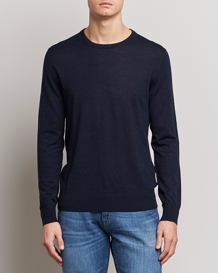 Heren | Ronde hals truien | Tiger of Sweden | Nichols Crew Neck Pullover Navy