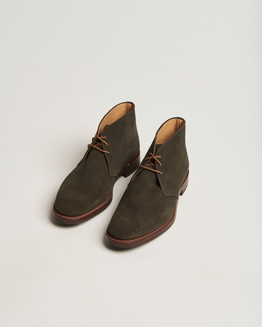 Heren | Crockett & Jones Chiltern Dainite Chukka Boot Green Suede | Crockett & Jones | Chiltern Dainite Chukka Boot Green Suede