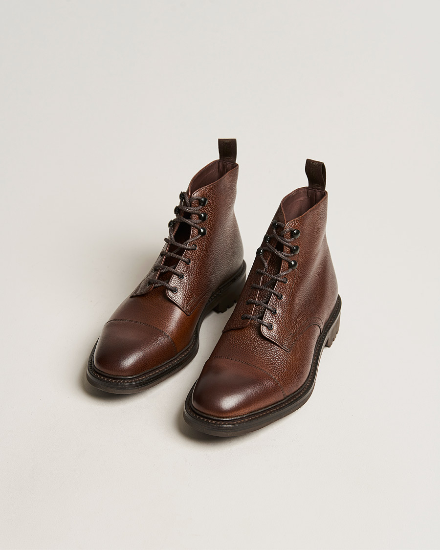 Heren | Handgjorda skor - Skoblockskampanj | Loake 1880 | Sedbergh Derby Boot Brown Grain Calf