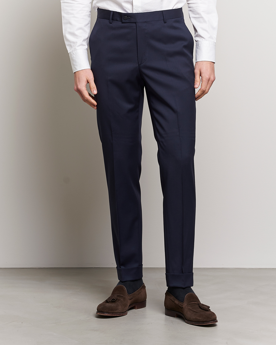 Heren | Broeken | Morris | Prestige Wool Suit Trousers Navy
