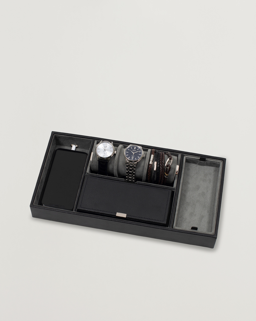 Heren |  | WOLF | Howard Valet Tray with Cuff Black/Grey Pebble