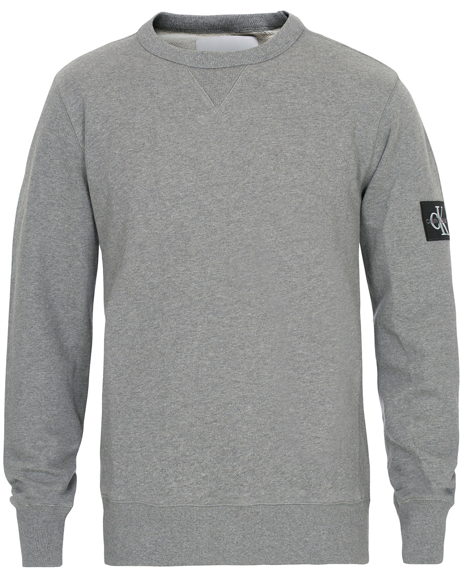 Heren | Truien | Calvin Klein Jeans | Monogram Sleeve Badge Sweatshirt Mid Grey Heather