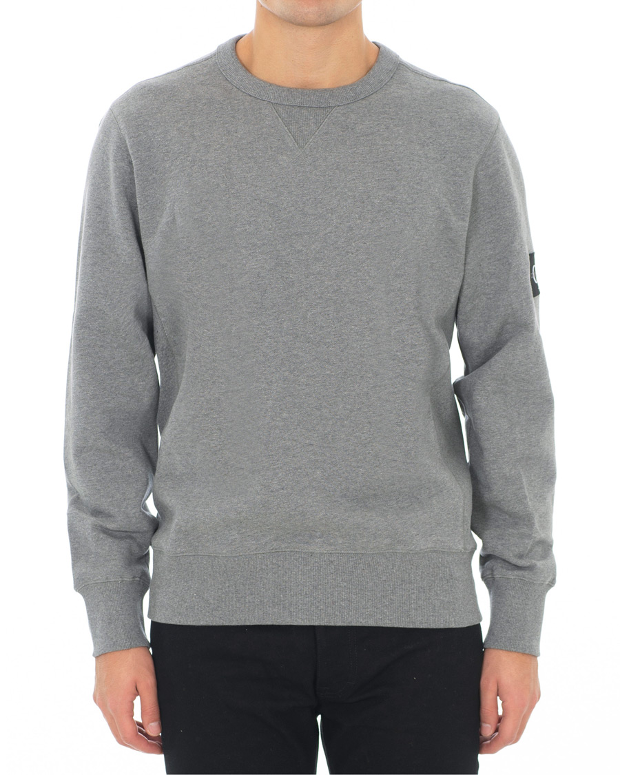 Heren | Truien | Calvin Klein Jeans | Monogram Sleeve Badge Sweatshirt Mid Grey Heather