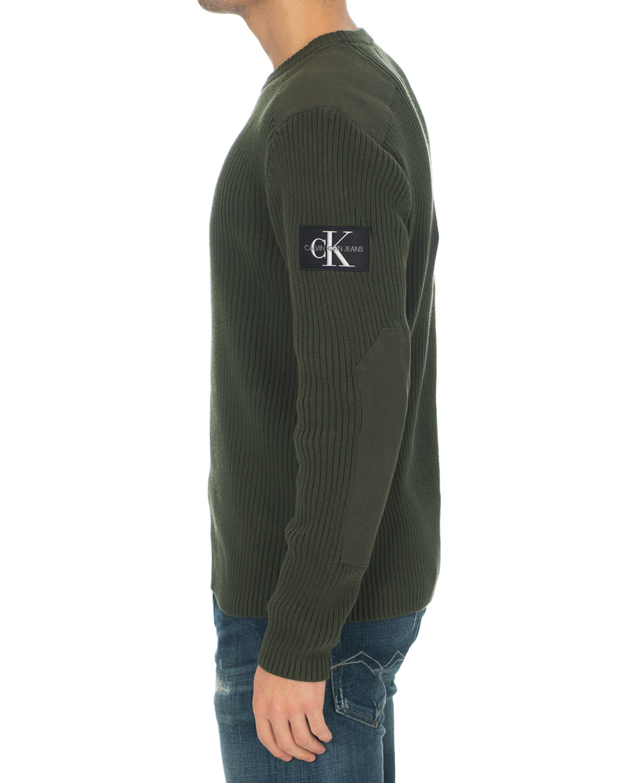 Heren | Truien | Calvin Klein Jeans | Knitted Monogram Sleeve Badge Crew Neck Deep Depths