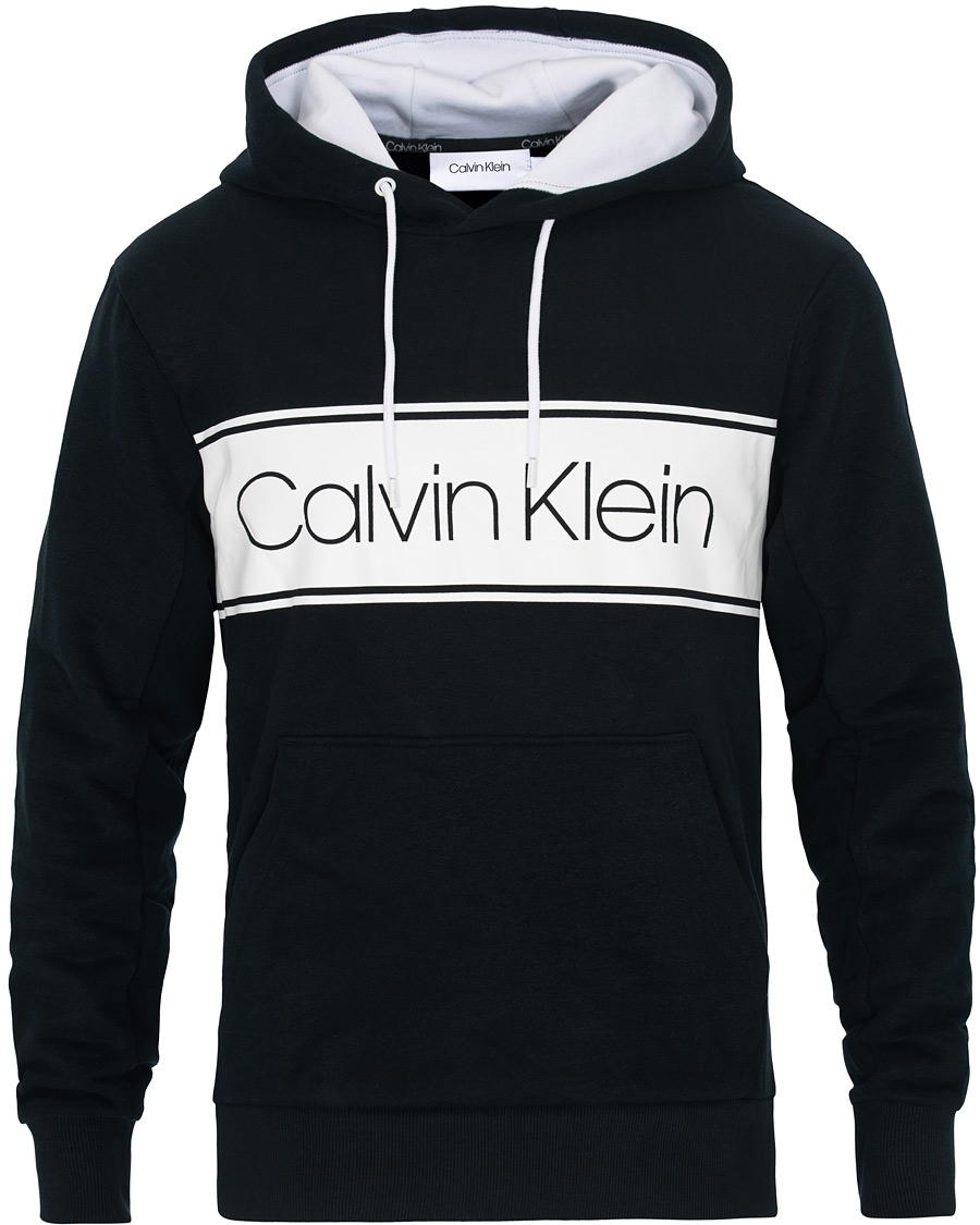 Heren | Truien | Calvin Klein | Logo Stripe Hoodie Black