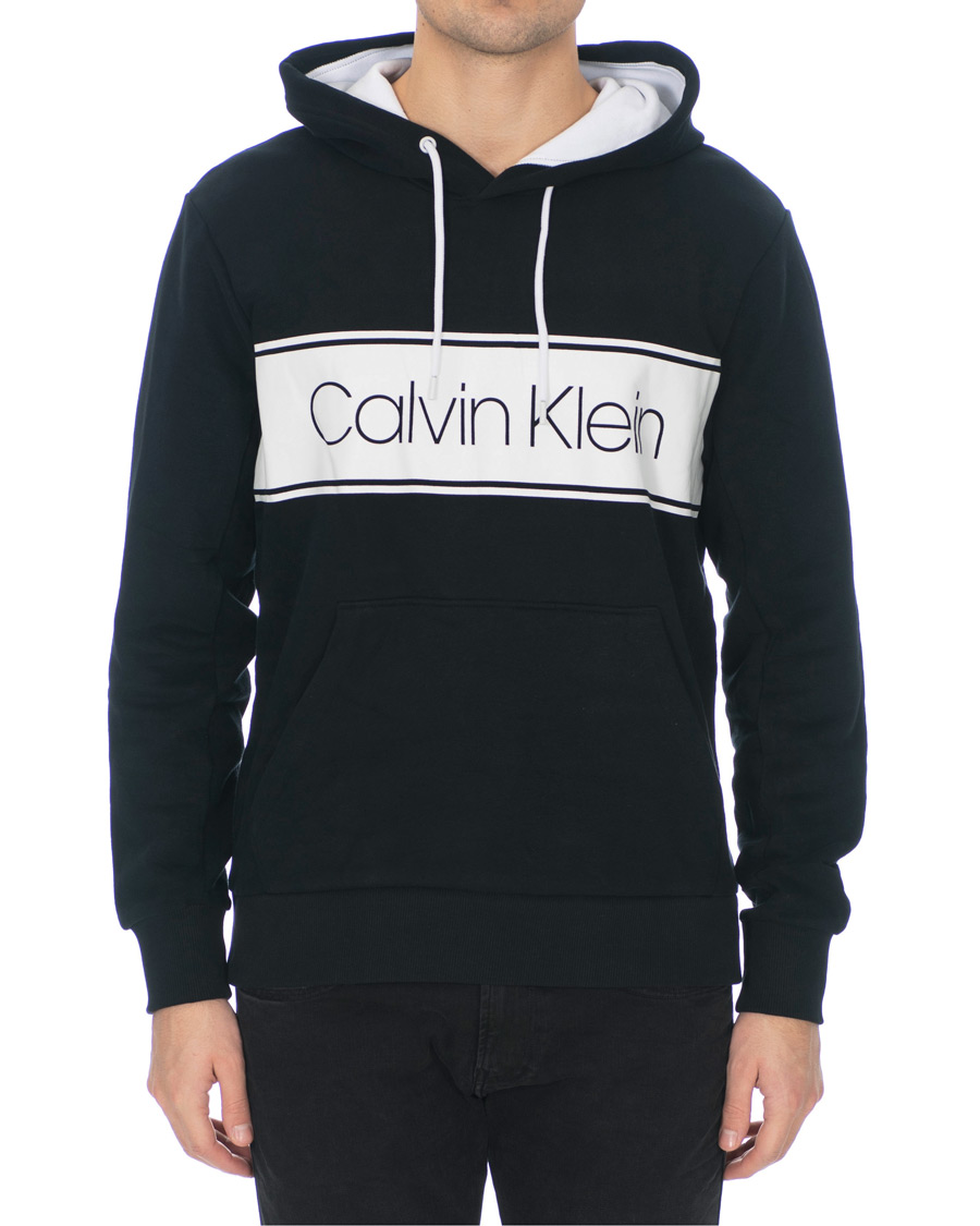 Heren | Truien | Calvin Klein | Logo Stripe Hoodie Black